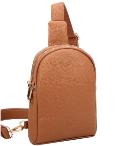 Fashion Multi Zip Sling Bag ND126 TAN